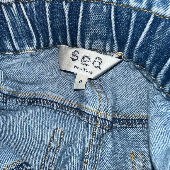 Sea New York‎ Womens Dax Acid Wash Paperbag Denim Jeans NWOT Size 0 MSRP $325 - Picture 2 of 5
